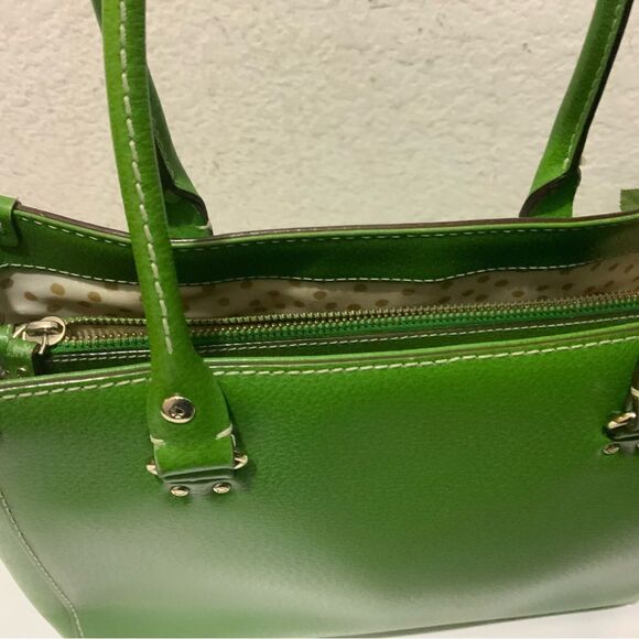 KATE SPADE Wellesley Quinn Emerald Green Leather Satchel Handbag - Picture 12 of 12